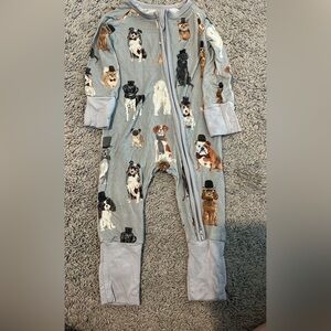 Little Crown and Capes Dog Print Baby Footie